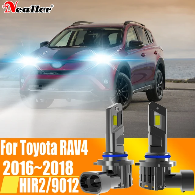 2x HIR2 LED ไฟหน้า CANbus 9012 รถหลอดไฟ 6000K แสงสีขาว Moto Turbo ไดโอด 12 V 55 W สําหรับ Toyota RAV4 2016 ~ 2018 1