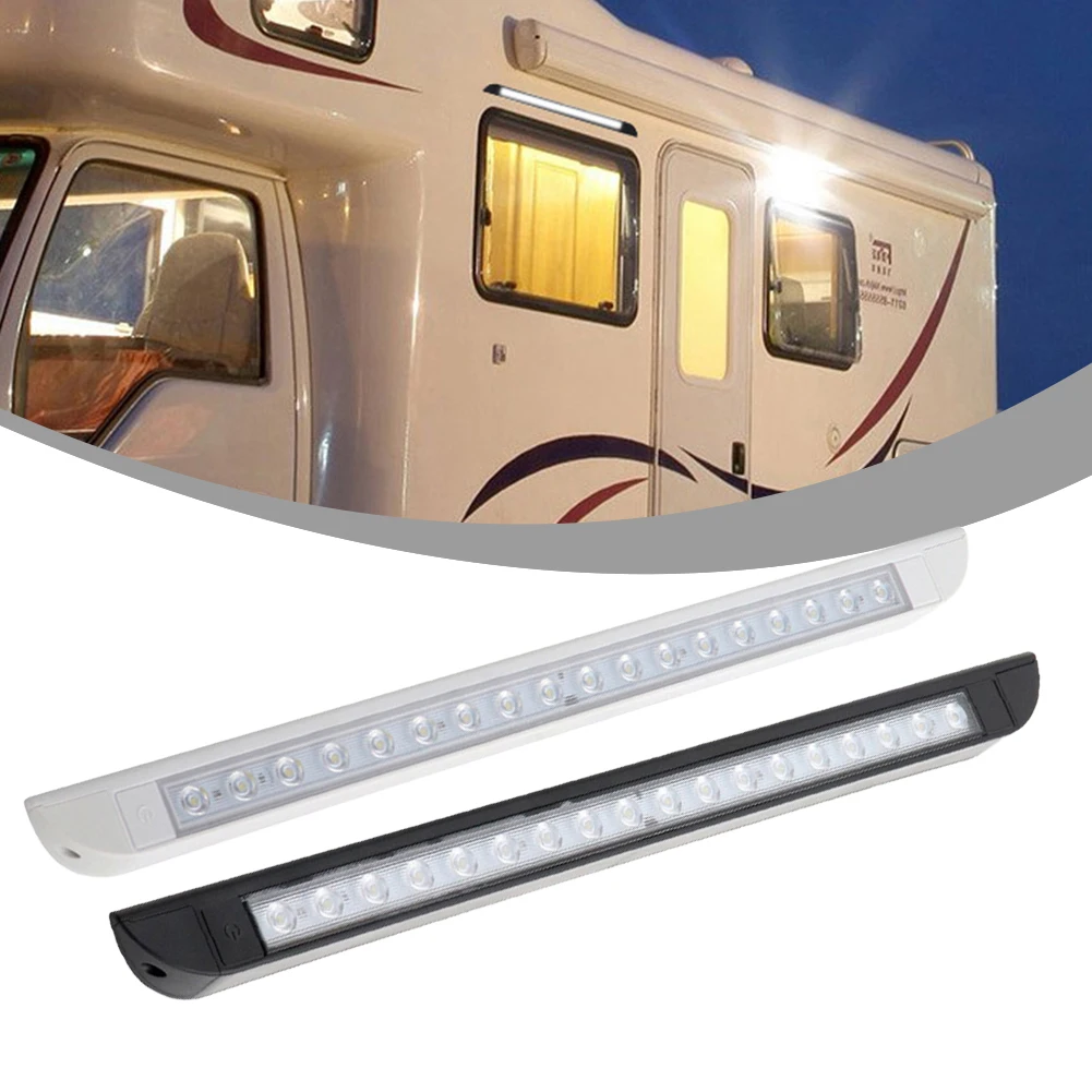 

1x New Black/White 6000k 1000lm RV LED Awning Light Bar 9W DC12-28V Car Exterior Lamp 506x35x28mm IP66 Waterproof Universal Part