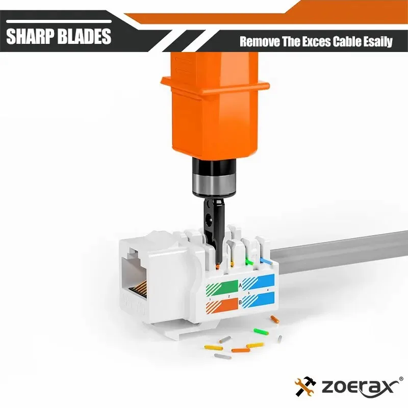 Punch Down Tool ZoeRax 110 Type Network Cable Tool Double Blade Ethernet Impact Terminal Insertion Adujustable Impact Power