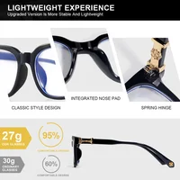 Lunettes carrées Anti-lumière bleue pour hommes et femmes, 1 pièce, monture noire et transparente, unisexe, pour ordinateur, lunettes pour femmes 2