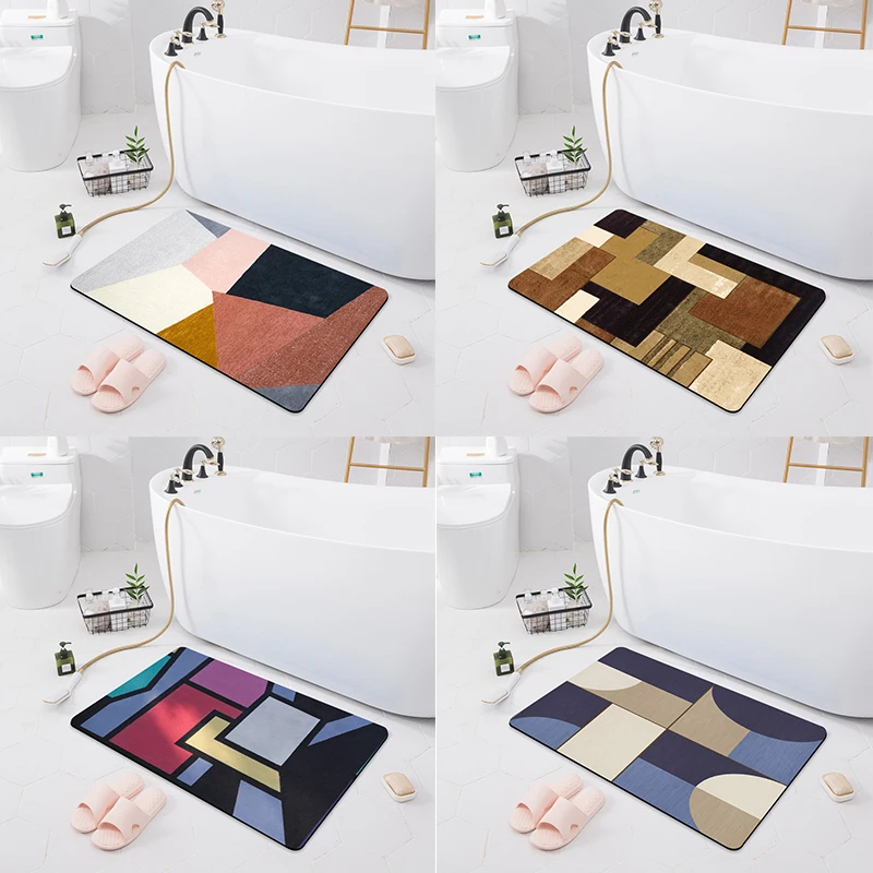 

Bathroom Absorbent Non-slip Mat Home Entrance Floor Shower Room Bathtub Carpet Kitchen Can Be Customized