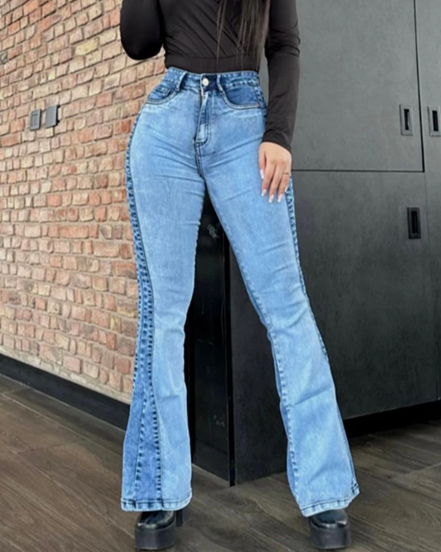 

Warm High Waisted Butt Lifting Women's Flare Pants High Quality 2023 Casual Streetwear Women Y2K