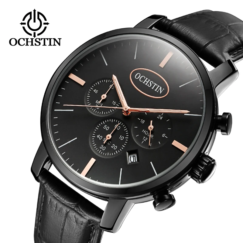 Hot OCHSTIN New 2024 Casual Fashion Men's Quartz Watch Multifunction Automatic Quartz Movement Waterproof Watch pagani design 2023 mens watches multifunction chronograph automatic watch for men quartz vk63 sport 100m waterproof reloj hombre