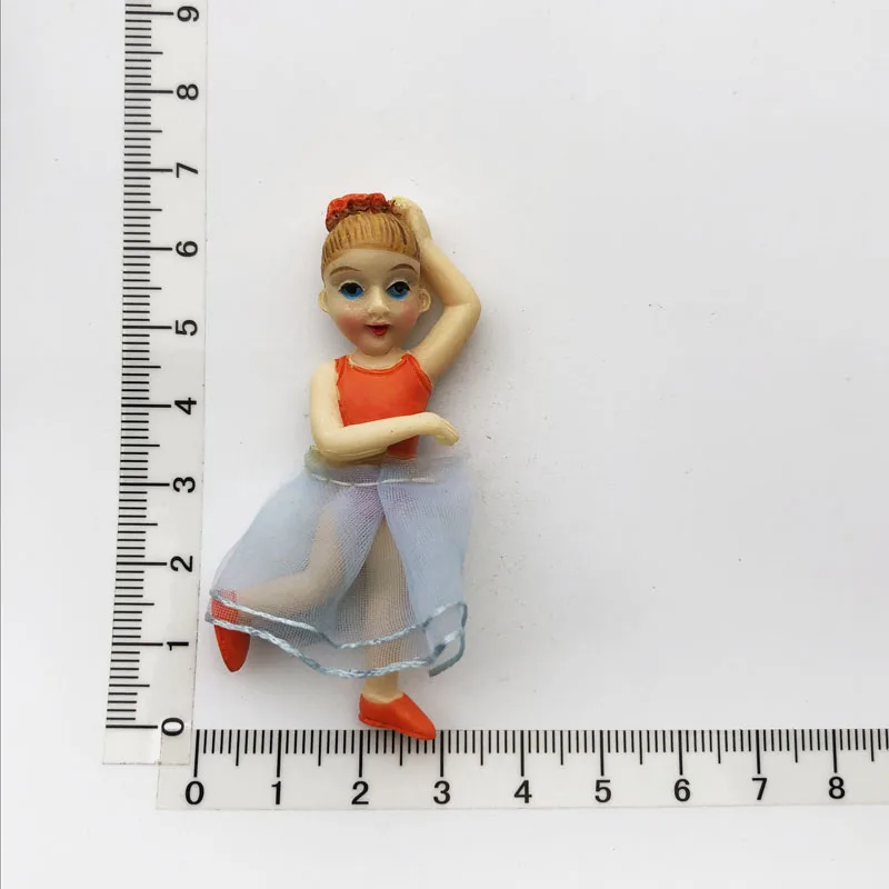 

French Ballet Girl Blue Shape Fridge Magnet Cultural Landscape Tourism Souvenir Resin Decoration Message Sticker Crafts