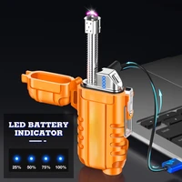 2024 Waterproof Windproof Lighter, Rechargeable Electric Lighter with Lanyard and 360 Rotatable Extended Hose- Ideal for Hiking 1