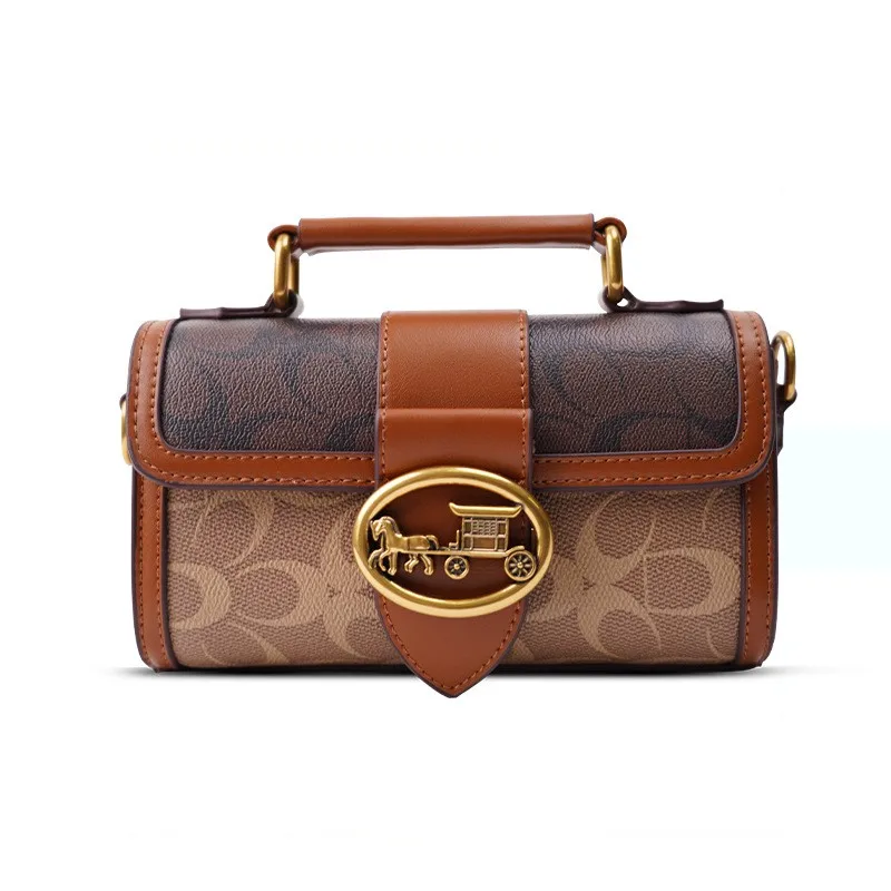 New 2024 minimalist and fashionable small handbag, contrasting color women's bag, chain, shoulder bag, designer high-end crossbo