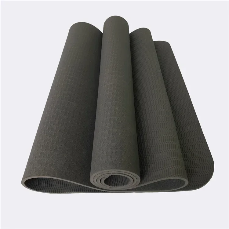 Fitness Pilates Anti Slip Eco Friendly Yoga Mat Print TPE Recycled Yoga Mat Black Fitness Double Colors