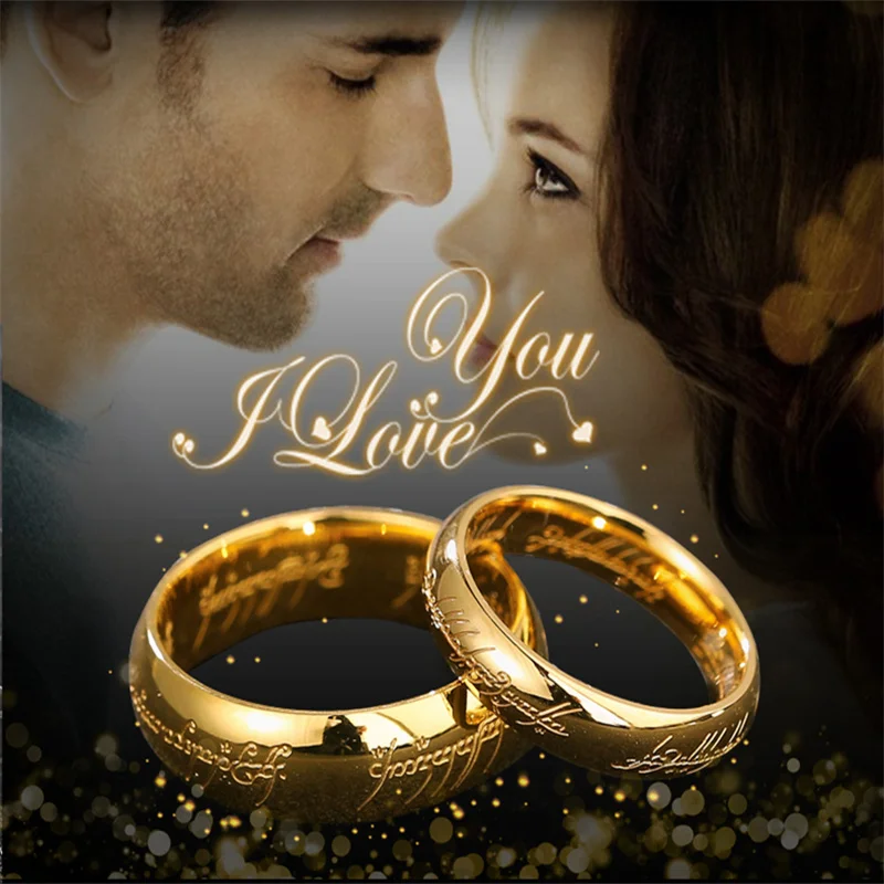 One Ring of Power 3D Carved Refined Wedding Ring Lovers Women Men Fashion Jewelry Celebrity Men's Domineering wedding rings couple rings fashion rings fashion ring finger rings