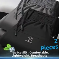 Ice Silk Cool Feeling Straight Leg Pants Men Summer Thin Breathable High Elastic Sport Pants Working Loose Casual Long Trousers