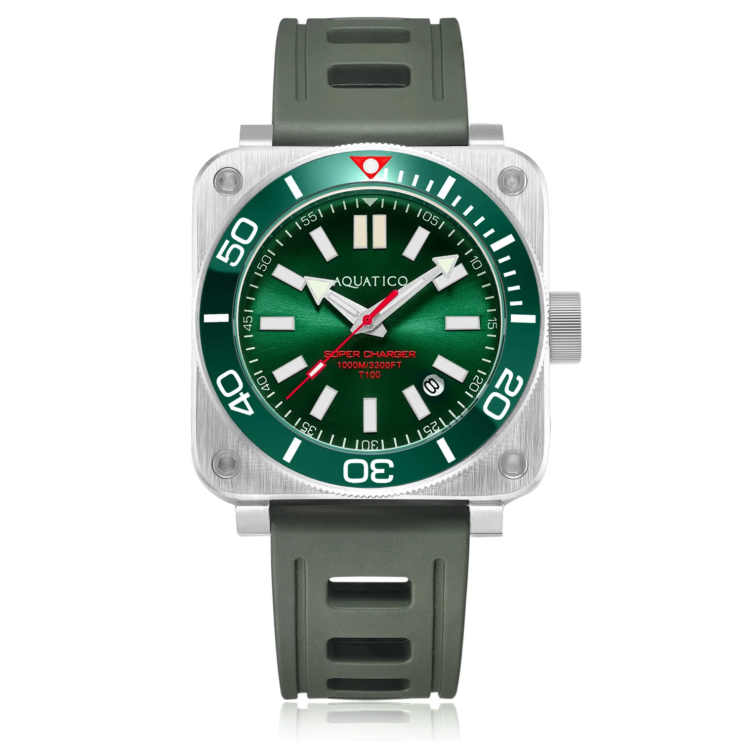 

Aquatico Steel Man Green Dial Ceramic Bezel Watch (SWISS Sellita sw200-1)