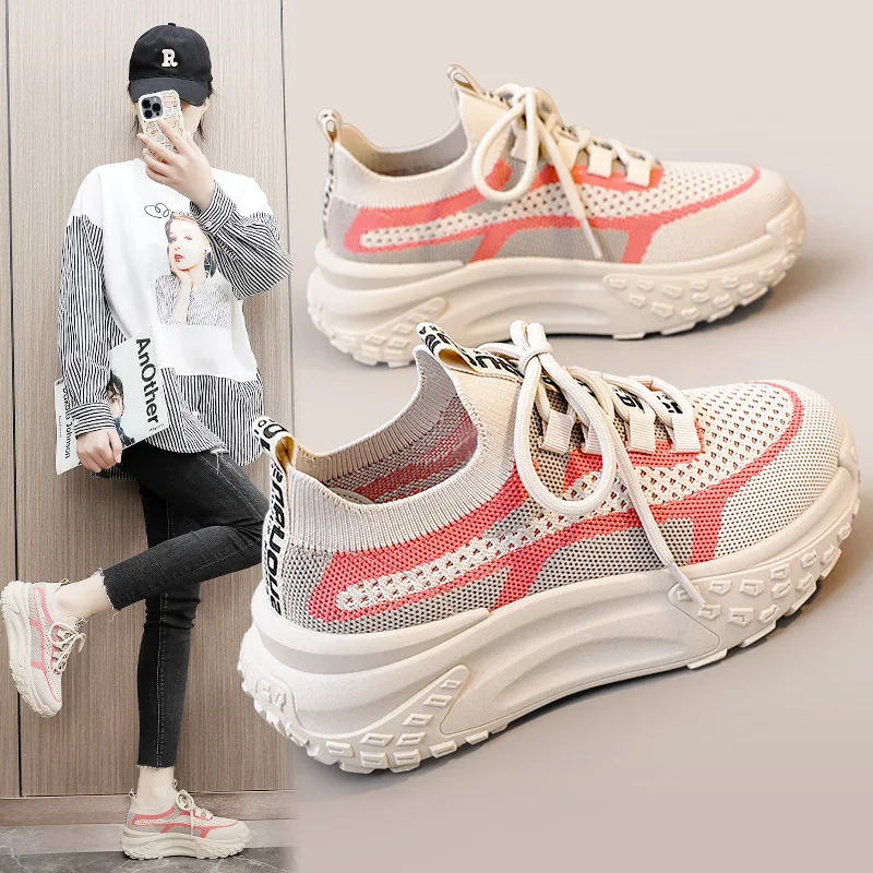New net shoes women's net shoes 2024 summer trend thick sole increase
