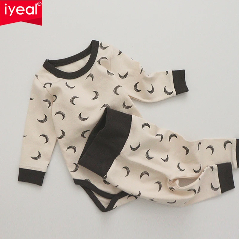 

IYEAL Spring Newborn Clothes Long Sleeve Pyjamas Tops + Pants 2pcs Children Home Wear Baby Pajamas Sets Girl Boy Sleepwear