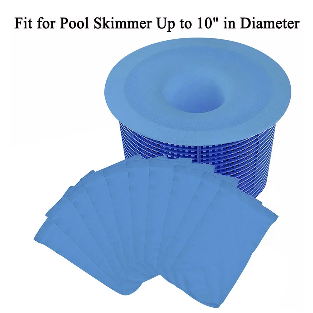 100-10PCS Pool Skimmer Socks Fish Tank Mesh Bag Round Swimming Pool Mesh Filter Cleans Debris and Leaves Baskets Filters