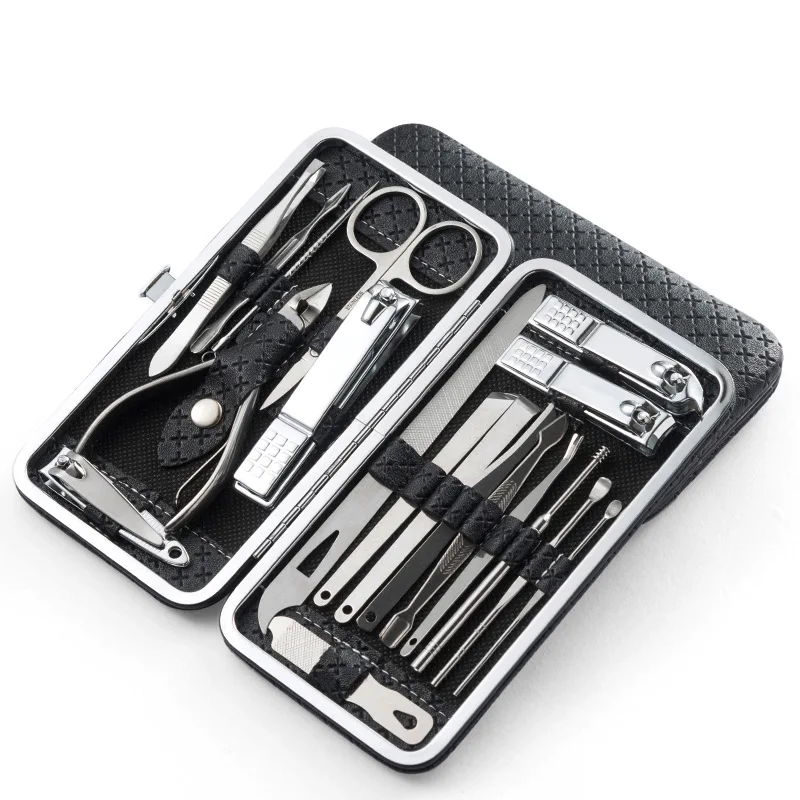 

8/9/11/12/16/19pcs Nail Clipper Sets Stainless Steel Pedicure Toe Nail Scissors Tweezers Earpick Dead Skin Manicure Cutters