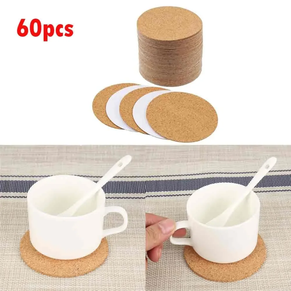 Mipcase 4pezzi Sottobicchieri Rotondi in Sughero Assorbente Tappetini Per Piante e Bevande Protezione Da Pavimento Vasi Riutilizzabili
