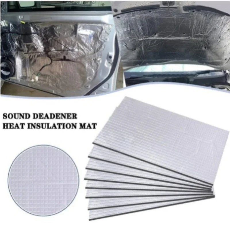 Sound Insulation Mat 5/10MM Sound Deadener Heat Insulation Mat Car Van Sound Proofing Deadening Insulation Car Hood Silent Door Wall