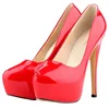 Women High Heels Pumps 14cm Round Toe Stilettos Talon Femme Sexy Ladies Red Wedding Shoes Black Platform Heels Big Size 2