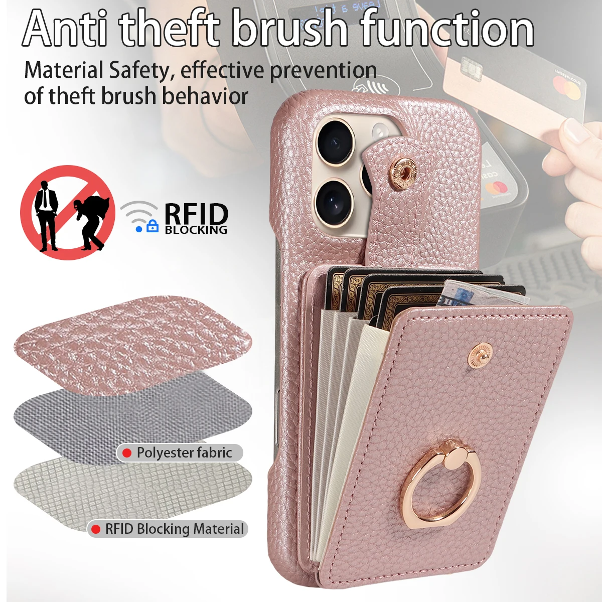 Fashionable Leather Multi-Card Wallet Stand Phone Case - Portable & Multifunctional Protective Cover