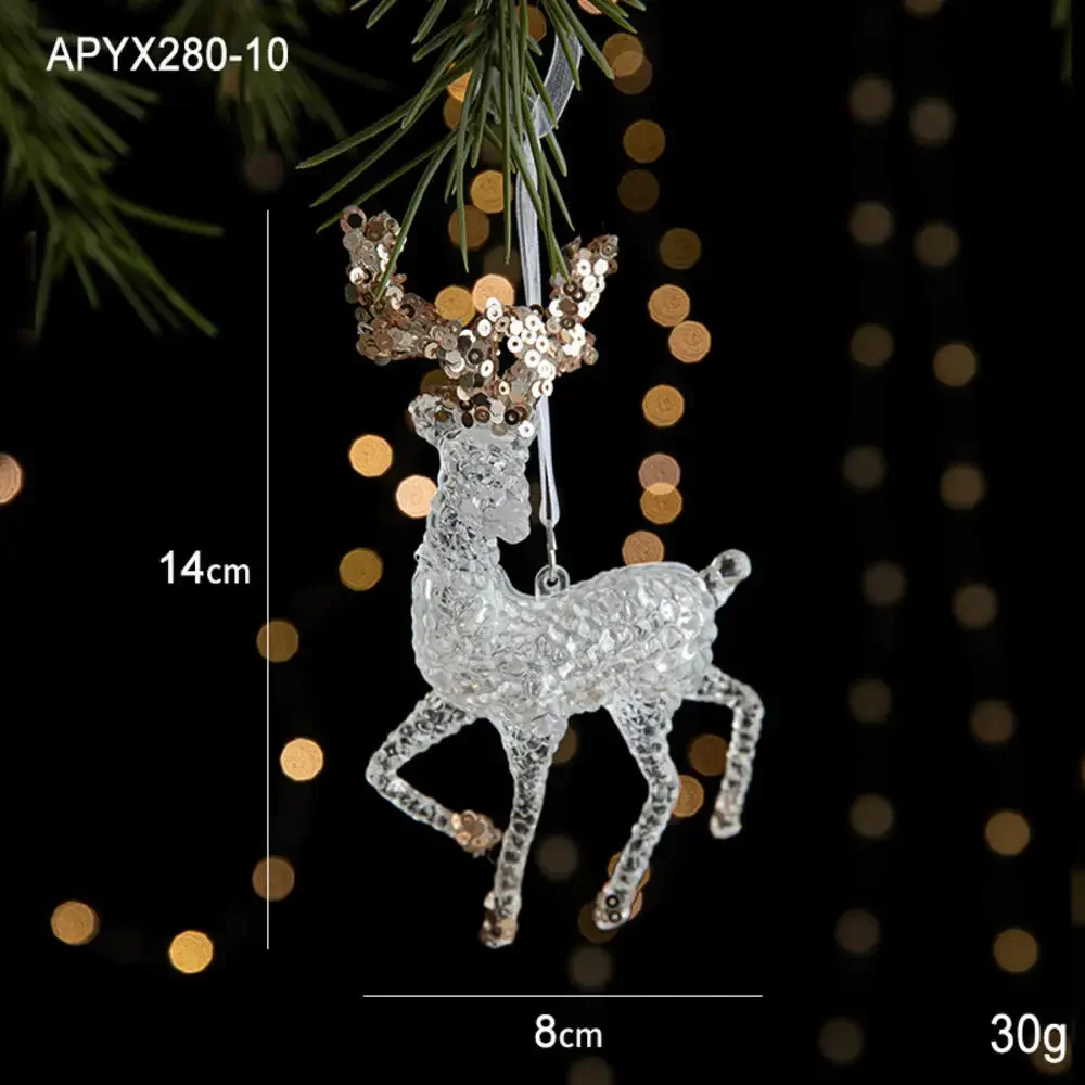 thumbnail image 1 of Colgantes de ángel de copo de nieve acrílico transparente para árbol de Navidad, adornos colgantes de cristal 2024, decoraciones para el hogar, regalo de Año Nuevo 2025, 1 of 5