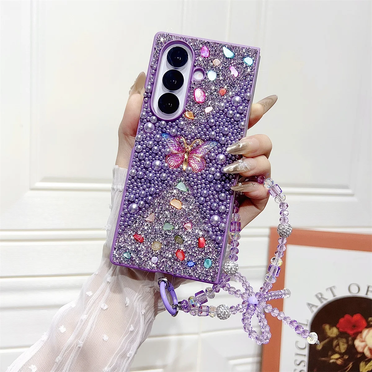 Diamond Butterfly Phone Case For Samsung Galaxy Z Fold_voghion.com