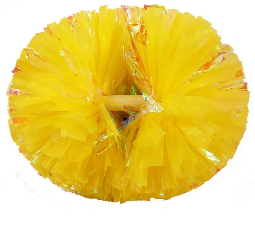 Cheerleading Pom Poms Matte Metallic Foil Cheer Pompoms with Baton Handle Kids Adults Team Spirit Cheering Stuff for Sports Carn