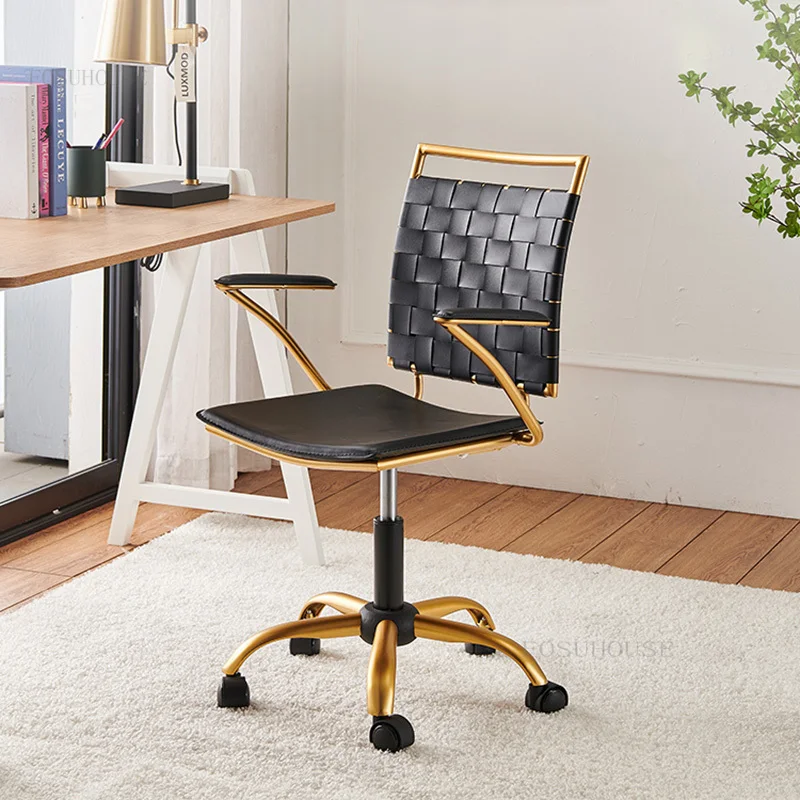 Modern Simple Luxury Office Chairs Backrest Creative Lift Swivel Office Chair Armchair Sillon Para Dormitorio Home Furniture the combination of office tables and chairs is simple and modern for four people