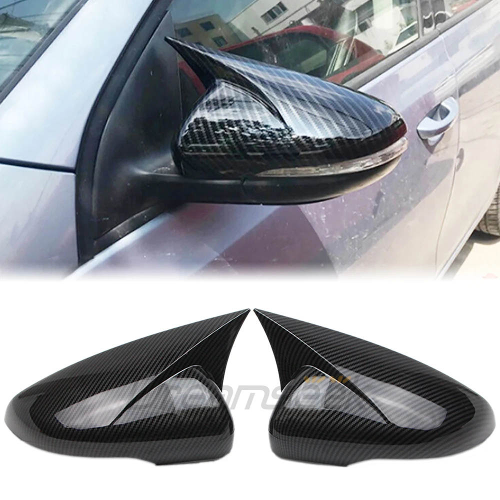 

Pair Rear View Side Wing Mirror Cover Fit For Volkswagen VW Golf Mk6 2010 2011 2012 2013 2014 Carbon Fiber Style Cap Trim ABS