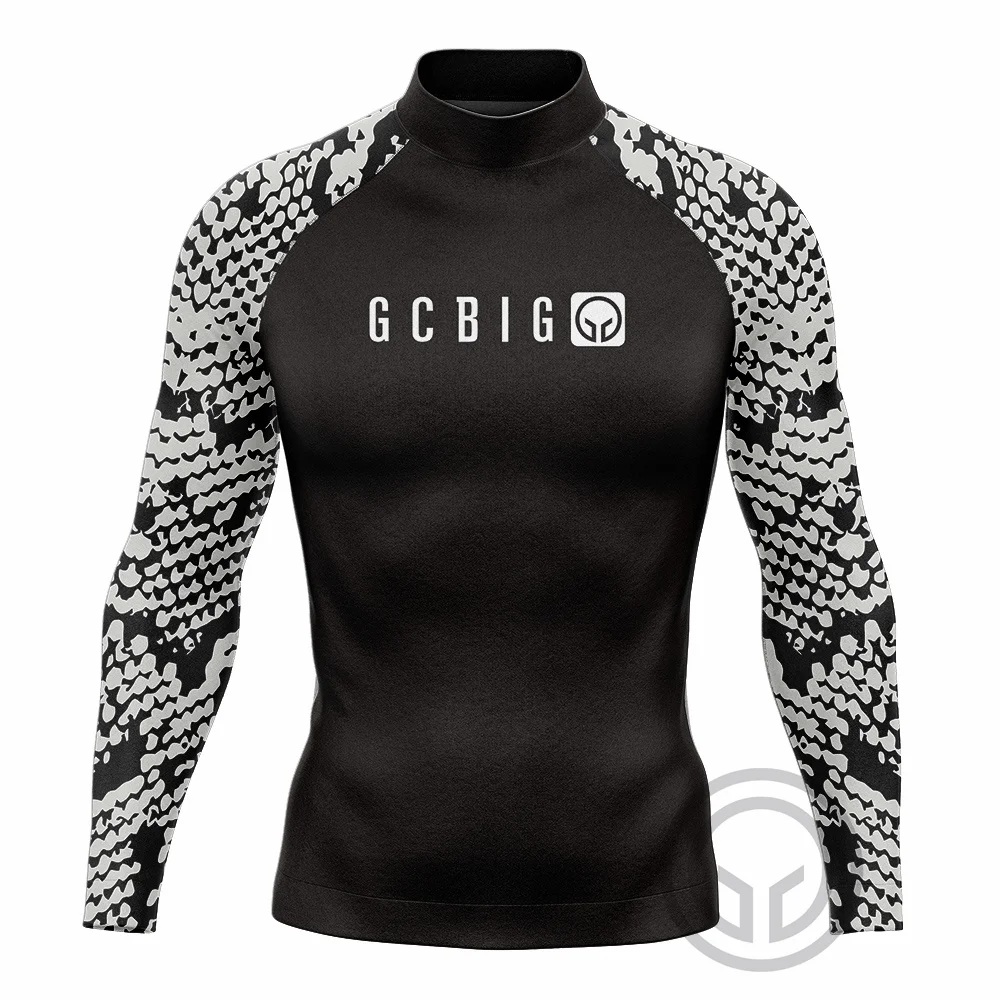 Summer Men Long Sleeve Surf Wear Clothing UV SunSwimming Tight T-Shirt Rashguard Gym Sets Rash Guards Skins Surfing Suit Diving