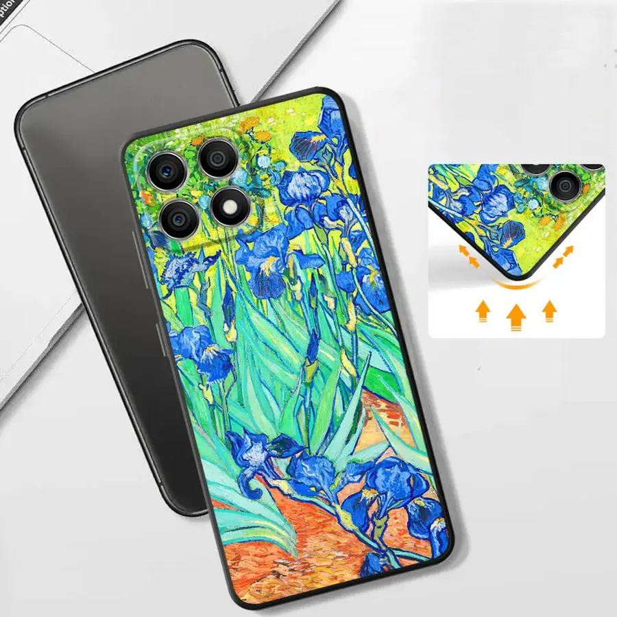 Van Gogh Starry Night Black Soft Phone Case Cover