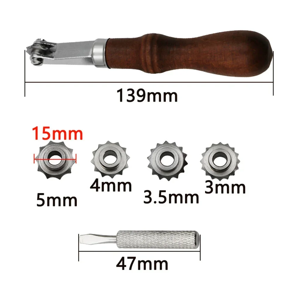 DIY Leather Craft Over Stitch Line Marking Wheel Gear Roulette Spacing Tool Leathercraft Spacing Sewing Tools 3-6mm