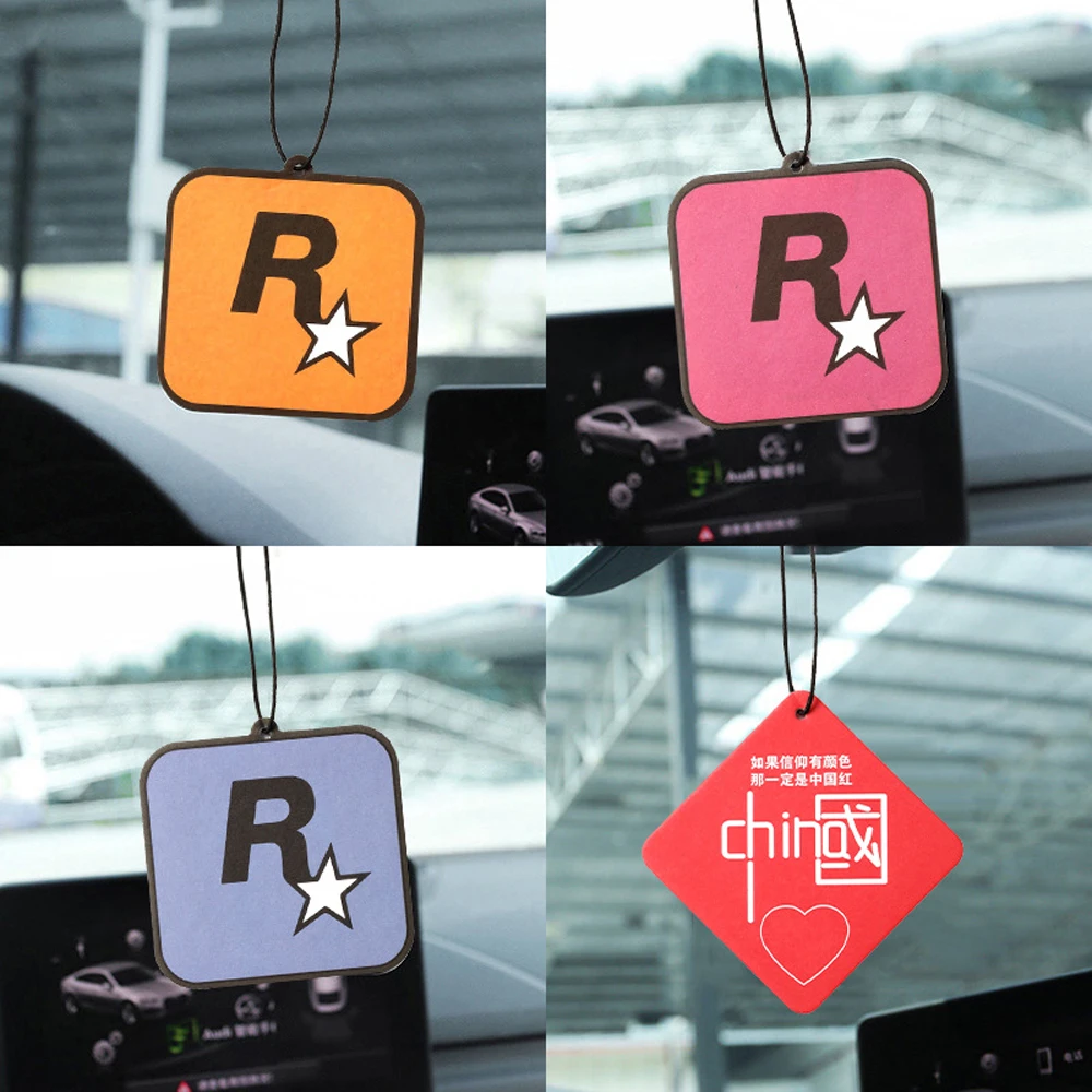 2Pcs Car Rockstar Fragrance Tablets Pendant Air Freshener Aromatherapy Essential Oil Hanging Decoration air freshener