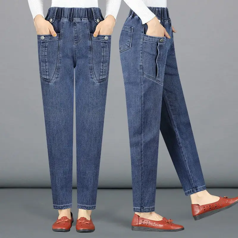Women's Autumn and Winter New Fashion Elegant High Waist Solid Color Casual Versatile Western Comfortable Youth Commuter Pants
