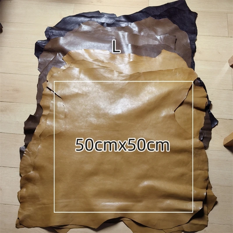 Premium Brown Oil Wax Sheepskin Leather Fabric - First Layer Real Leather