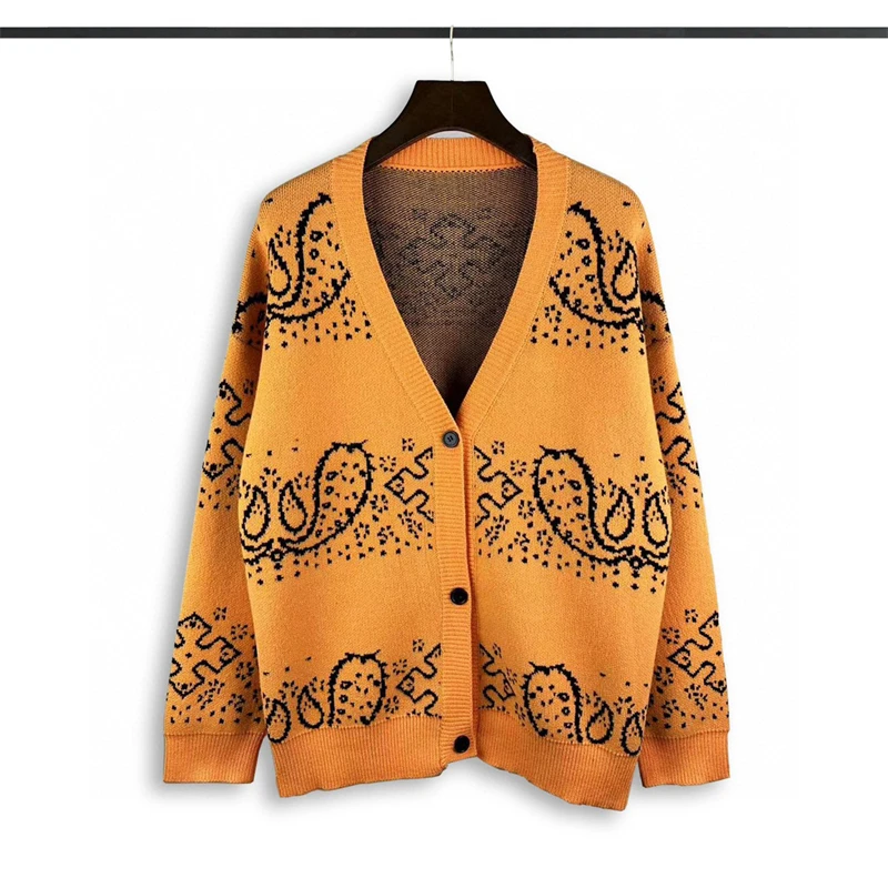 

Cardigan Cashew Jacquard Rhude Sweater Men Women High Quality Sweatshirts y2k
