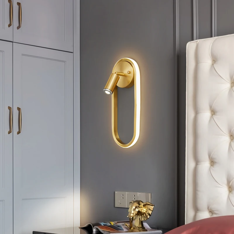 Nordic Copper Oval Wall Light with spotlight 1 Nordic Copper Oval Wall Light with spotlight 1