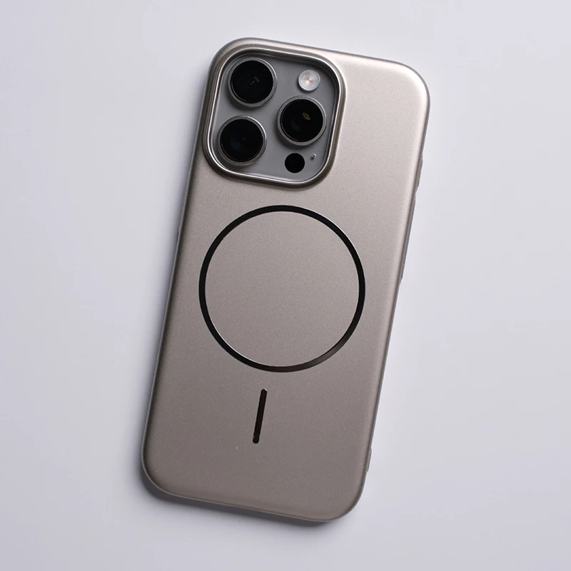 Sleek Titanium Magnetic Shockproof Case - Matte Finish