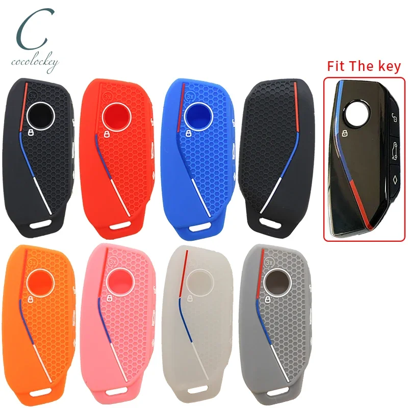 Silicone Key Fob Cover Case for BMW 3 5 7 X1 X3 X5 X7 IX Series-Smart Keyless 4Buttons Car Accessories, key case,key case cover,remote control case cover