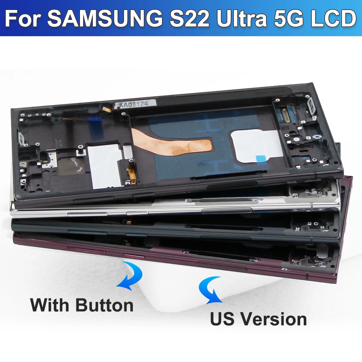 Écran tactile LCD Super Amoled de 6.78 pouces avec châssis, pour Samsung Galaxy S22 Ultra S908B S908U