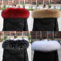 Natural Real Raccoon Fur Collar winter women Down Coat Hood Decor Fur Trim Warmer Fur Scarf Ladies Genuine Luxury Shawls 1