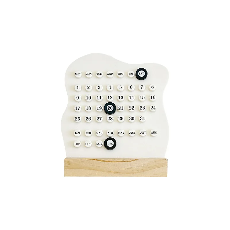수제 DIY 링형 영구 달력, 창의적인 회전식 탁상 달력, 사무실 및 가정 장 패션 데스크탑 장식품