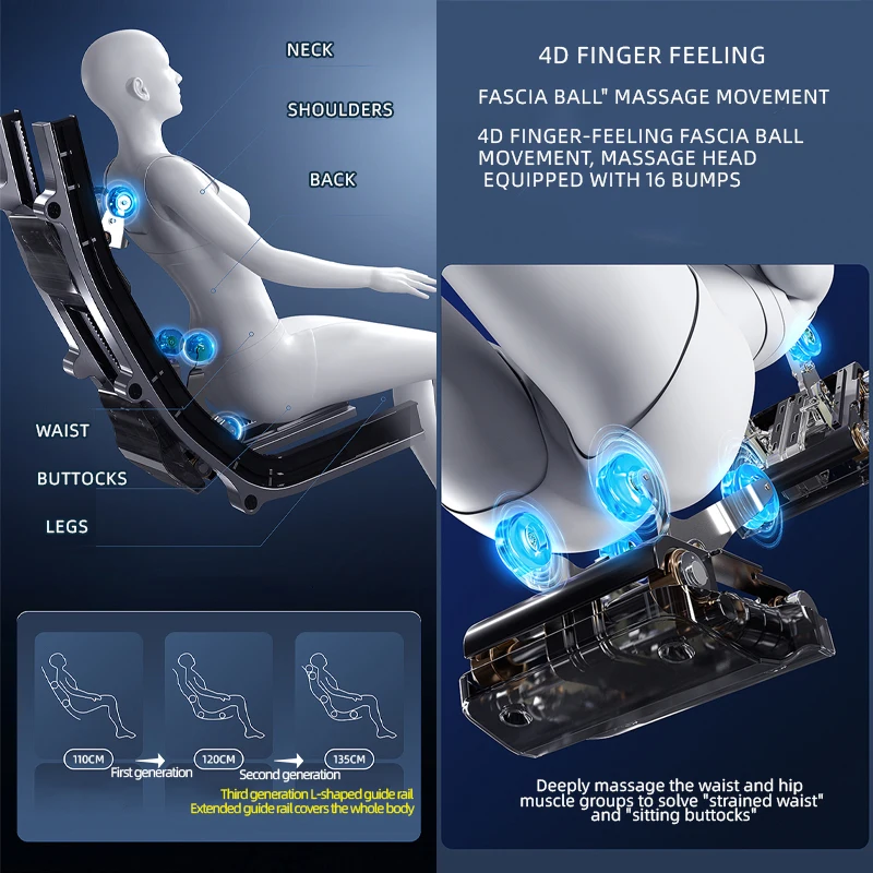 3 Year Warranty Dual-core 4D SL-Track Zero Gravity full body Massager Chairs Home 3D Office Electric leg lift Massage Sofa 2