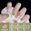 Woman's DIY Manicure Gel Nail Stickers Non Baking Lamp 20 Finger Adhesive Nail Sticker Full Paste Semi Cured Gel Nail Wraps 2