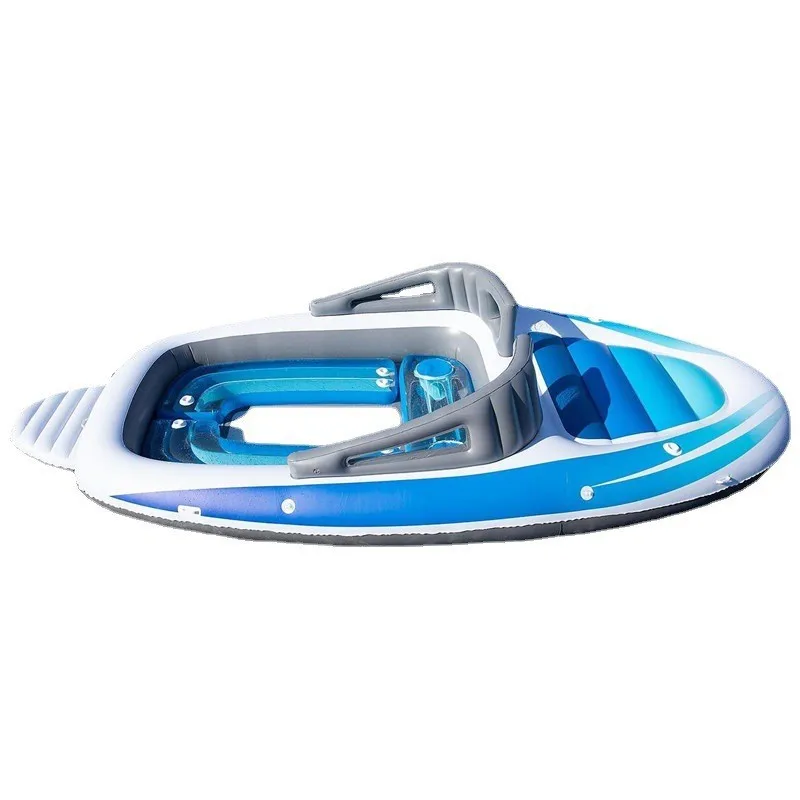 Manufacturers Inflatable PVC 6 People Island Floating Beds Boat Vaults Inflatable Water Floating Beds Multiple Rows