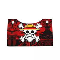 Custom One Piece Straw Hat Pirates Skull Tissue Box Holder Square Anime Manga PU Leather Facial Tissue Box Cover for Car Home 2