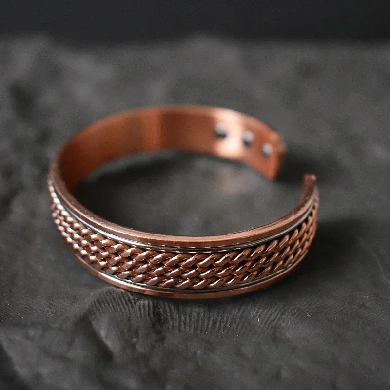 Pure Copper bangle bracelet Tibetan Style Hand Forged for Women Men