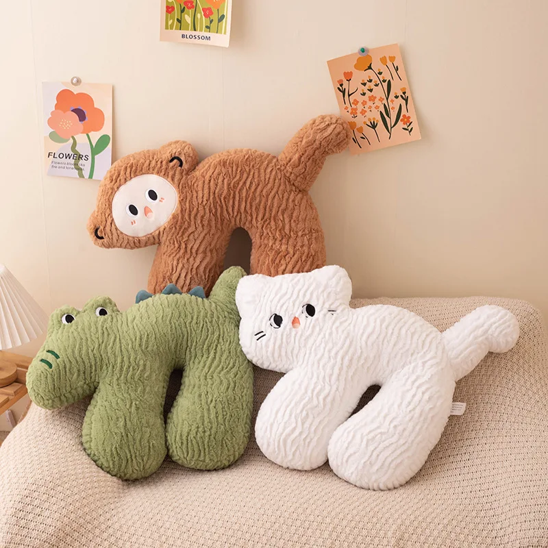 Funny Lovely Bunny Crocodile Cat Plushies Doll Stuffed Soft Animal Cute Monkey Throw Pillow Sofa Cushion Home Room Decor Gifts