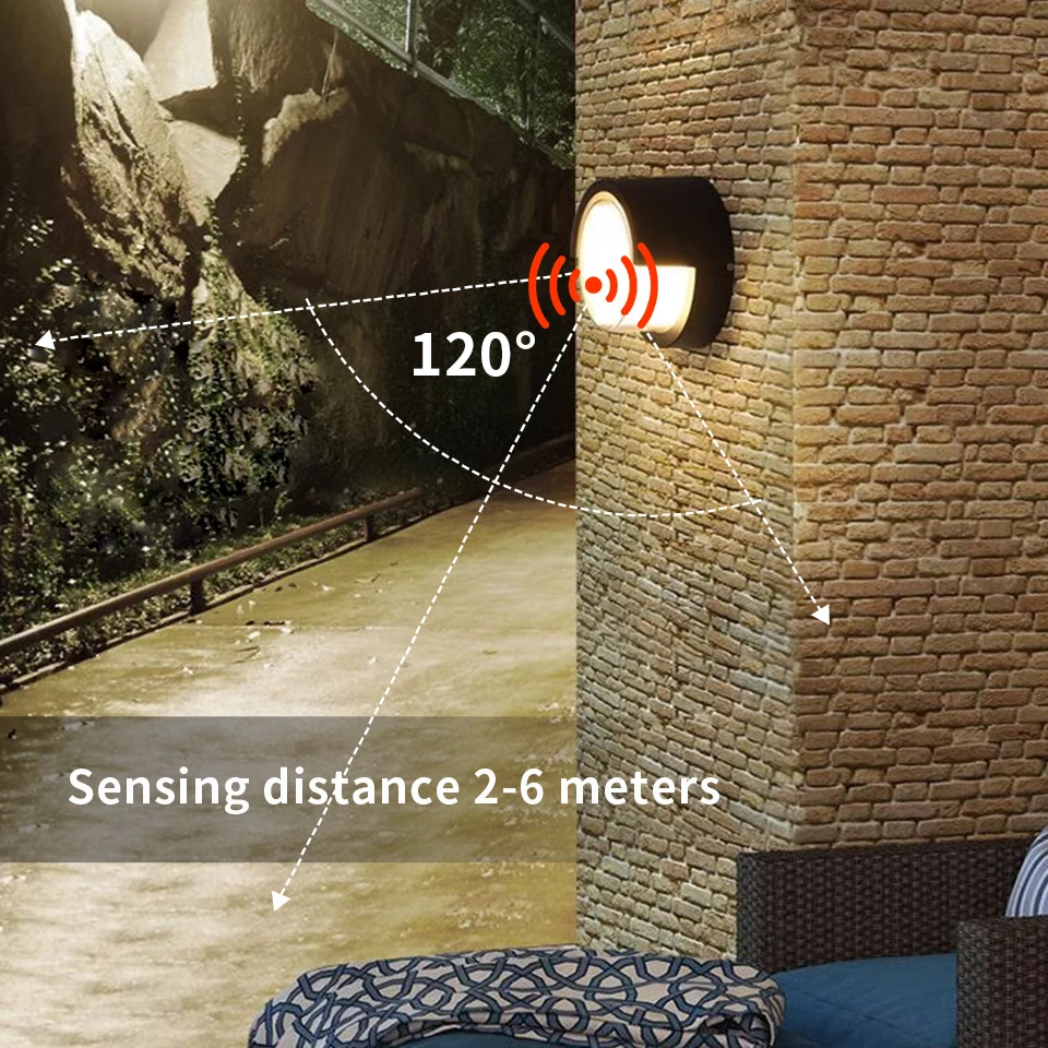 LED Wall Lamp Light Motion Sensor Radar 6W 16W AC85-265V Cold White Warm White IP66 Waterproof For Porch Outdoor Garden