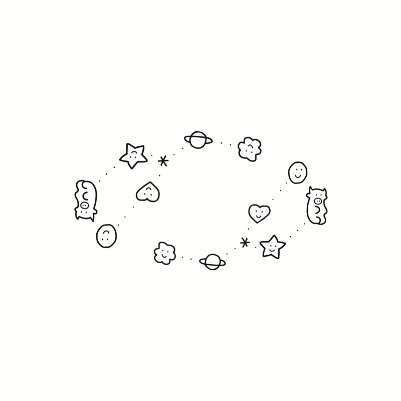 

Lovely Black Little Star Planet Temporary Tattoo Girl Fake Tatoo Hand Waterproof Arm Tattoo Stickers Men Body Ankle Finger Art