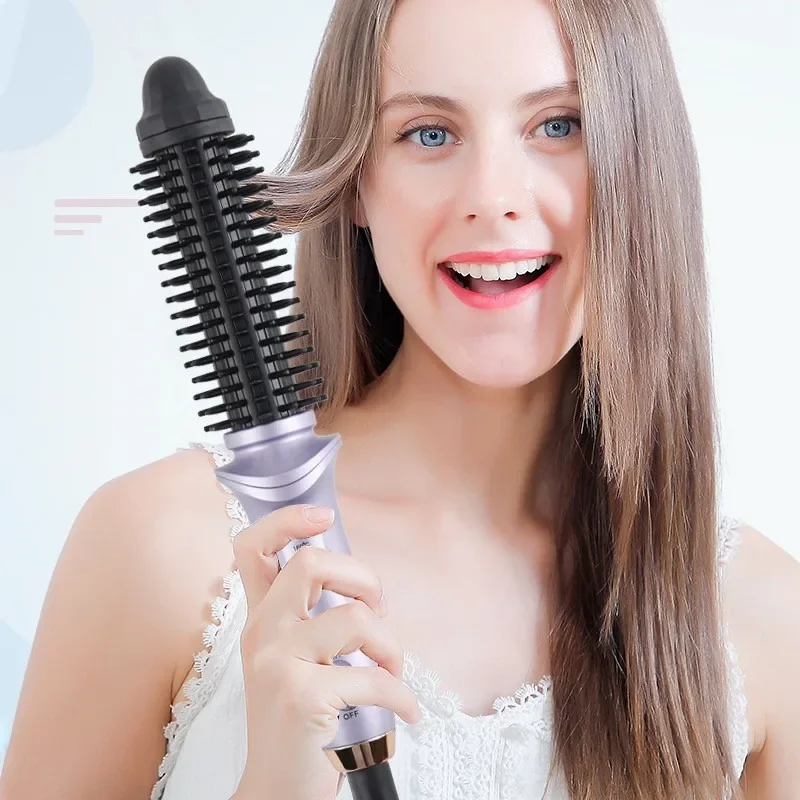 Mini Hair Comb Brush Styler One Step Hair Straightener Curler Comb 2 In 1 Portable Travel Intelligent Curling Tools
