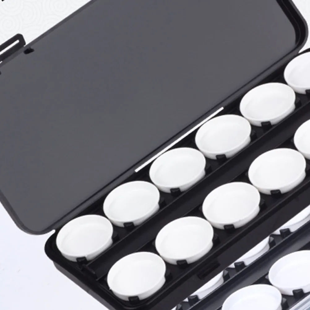 24 그리드 페인트 팔레트 아트 수채화 팔레트 네일 페인팅 아이섀도우 컬러 믹싱 ABS 내구성 있는 보관함 여행용 아트